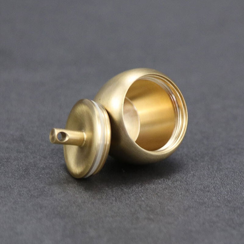 Brass Keychain Waterproof Storage Box Sealed Pill Capsula Portable Tank EDC Tool