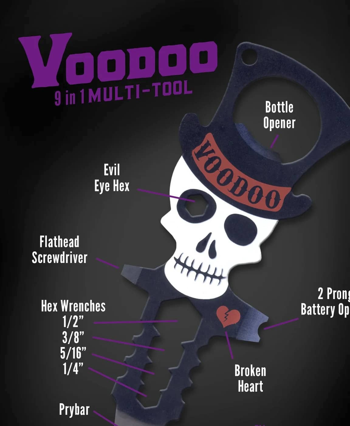 Trixie & Milo Good Mojo Voodoo 9in1 Bar Hiking Camping Backpacking Multi-tool