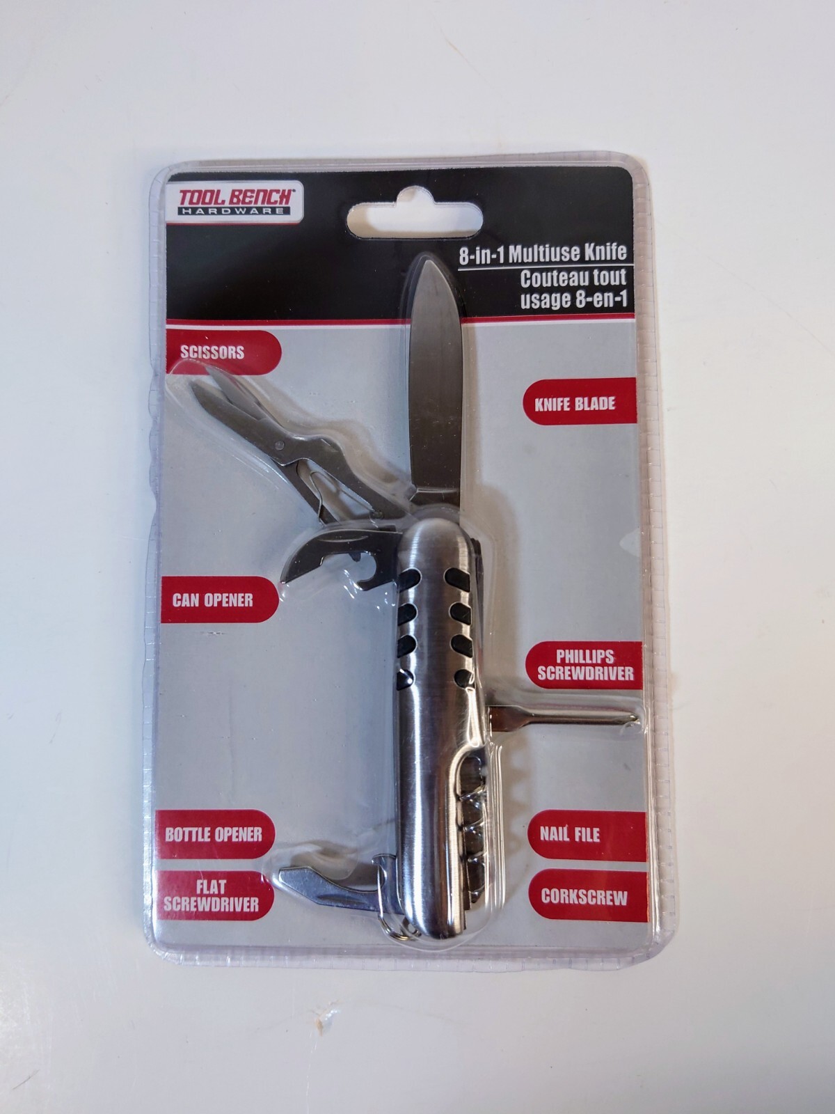 Toolbench8 In 1 Multi use Knife Scissors,can Opener,screwdriver,corkscrew, Knife
