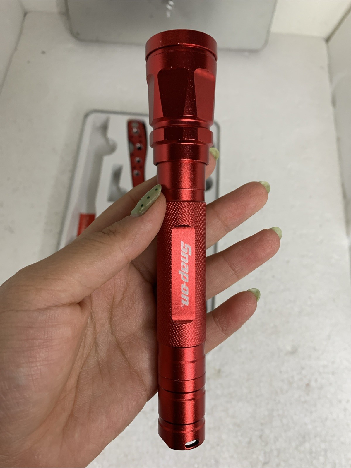 Snap On Tools 5 Pieces Stainless Steel Red Metal Multi Tools Missing Batteries