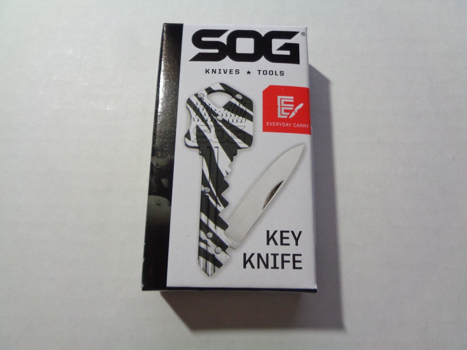 SOG Zebra Key Shaped Folding Lock Blade Knife Pocket or Keychain Stainless Steel