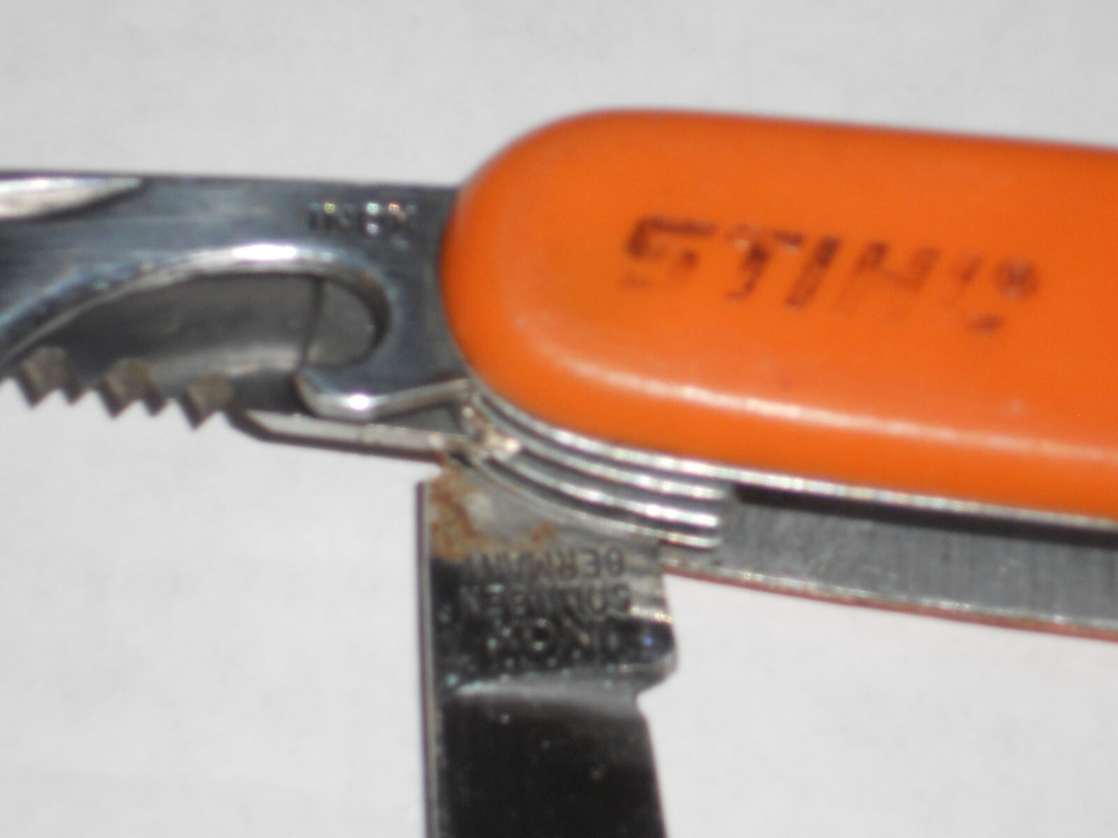 STIHL Pocket Knife With Multi Function Inox Solingen Germany No Marks On Blades