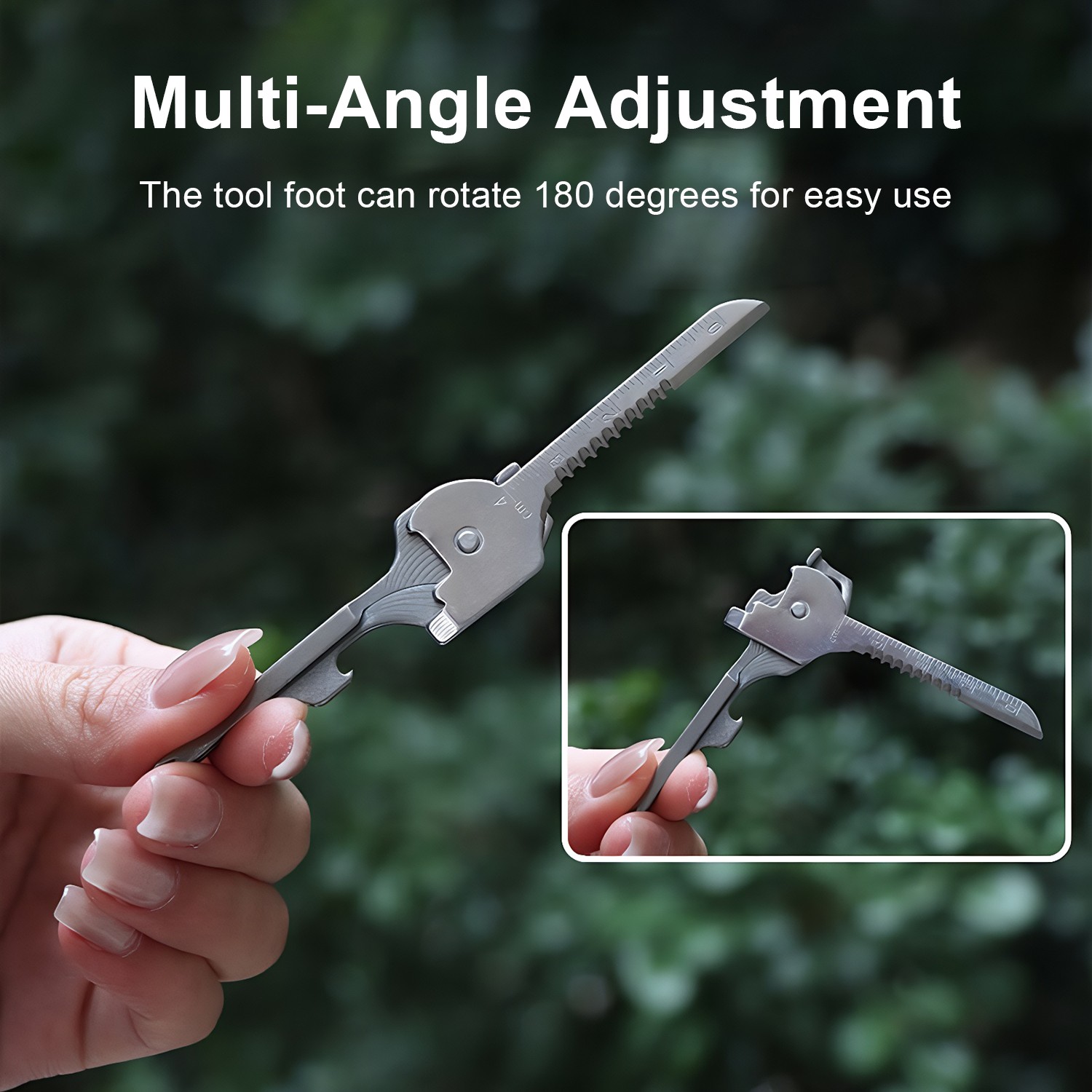 Portable 6 In 1 Multi-Functional Stainless Utili-Key Opener Keychain Ruler Tool