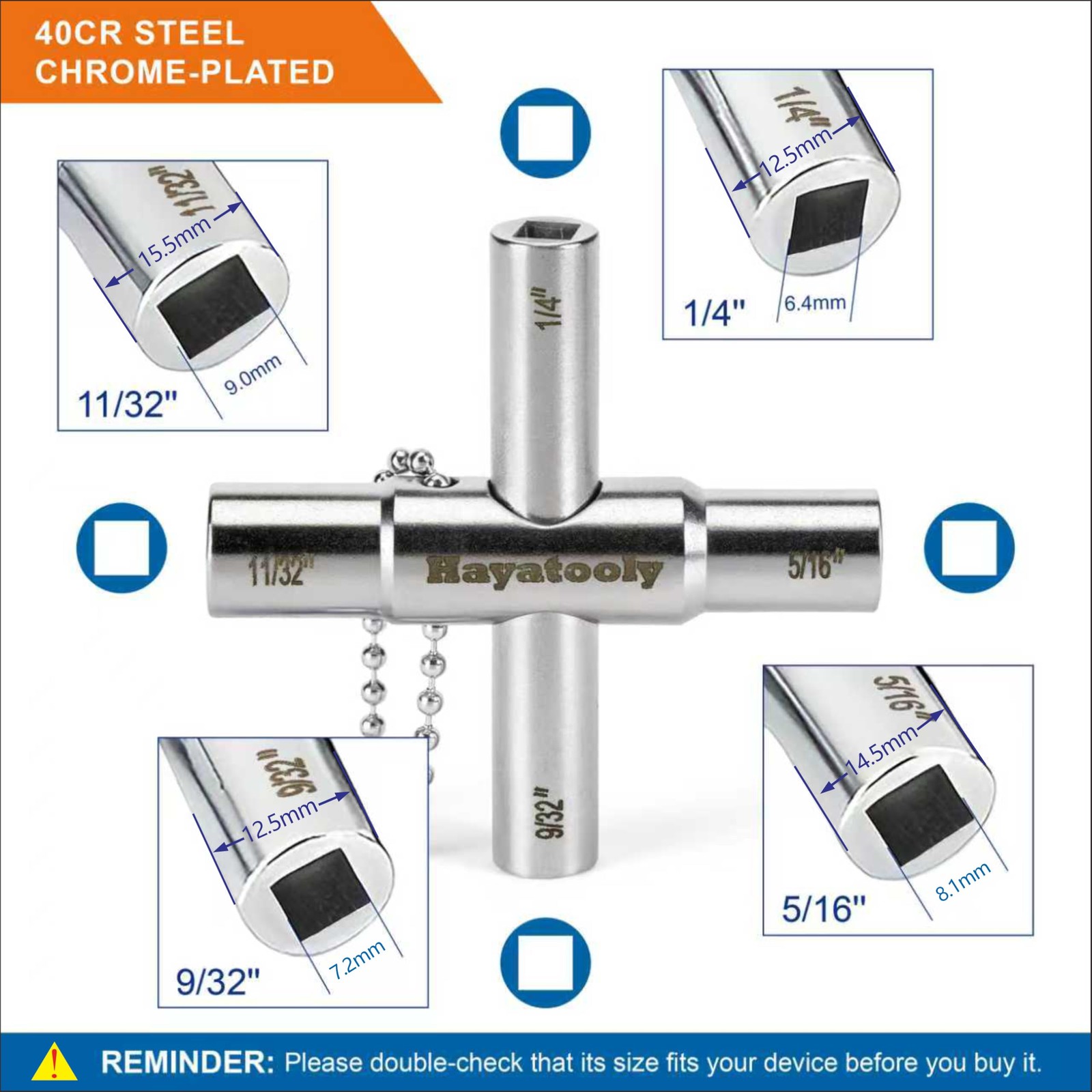 Sillcock Key and Radiator Key Set (6-Piece) – Includes 2 Water Meter Keys & 4…