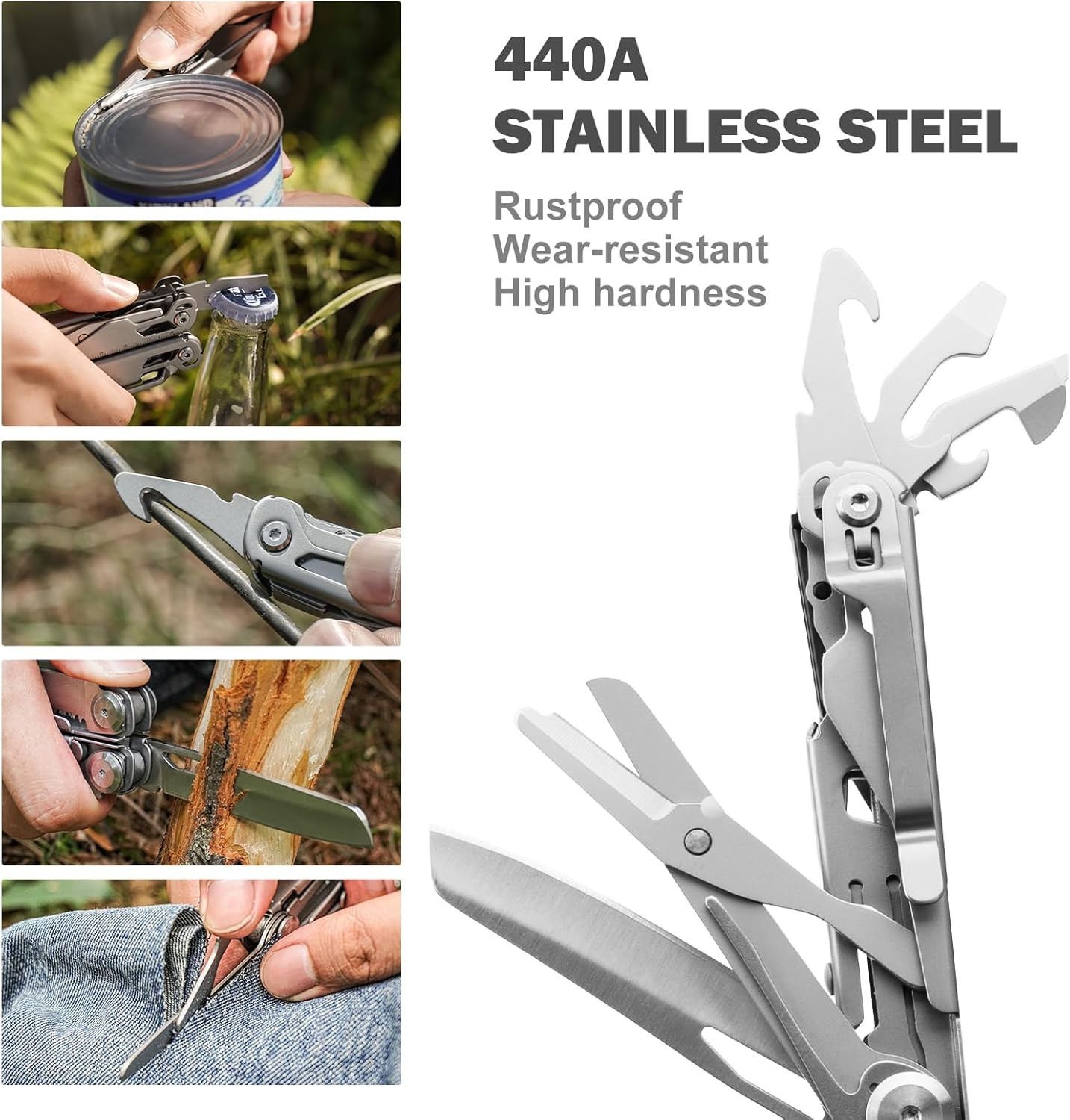 Compact 22-in-1 Multi-Tool with Safety Locking Feature for Camping & Hiking