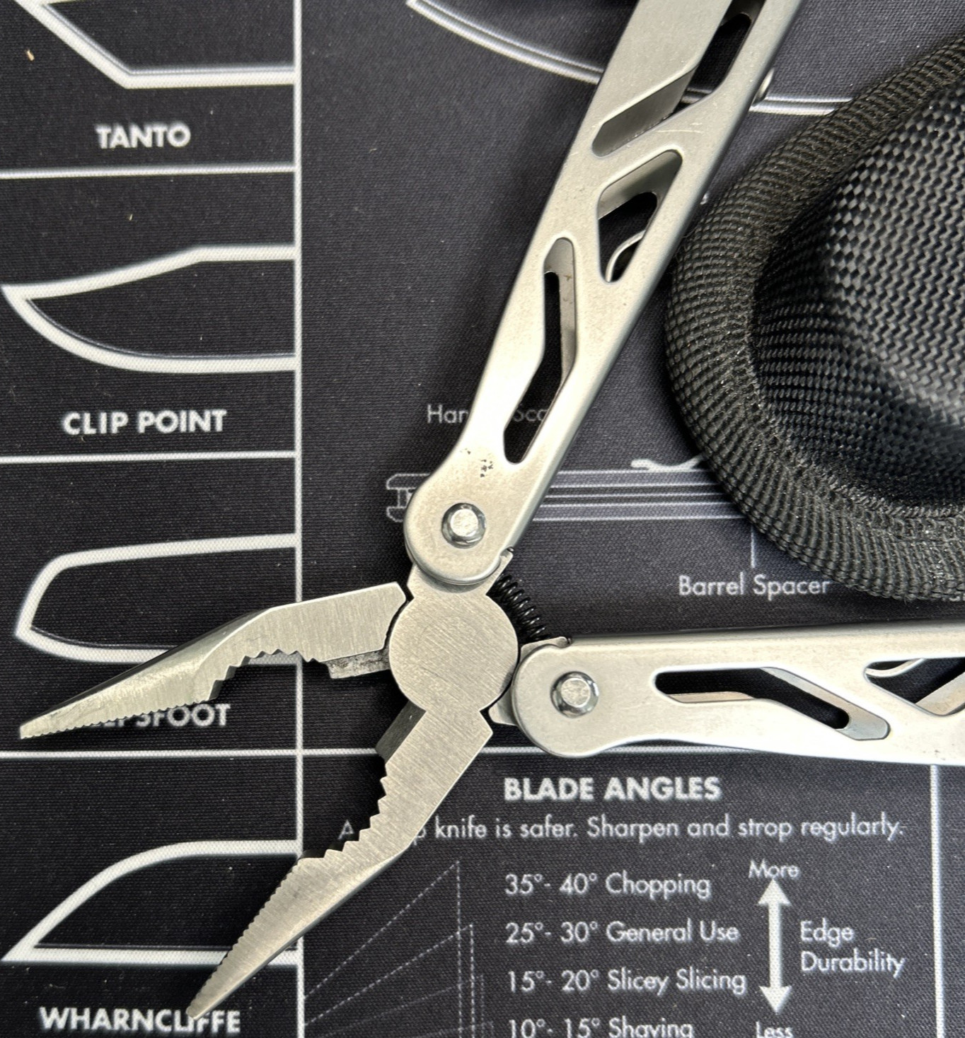 Ozark Trail Multi Tool Pliers Knife Stainless Steel w/ Pouch Camping EDC VGUC