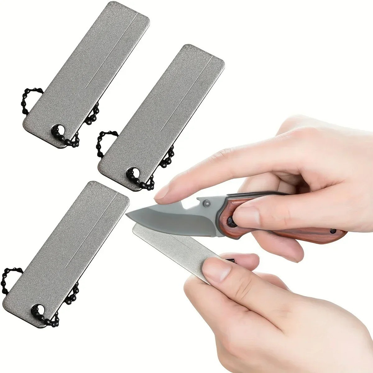 Portable Diamond Pocket Sharpener Keychain Outdoor Camping Tool Mini Emery File