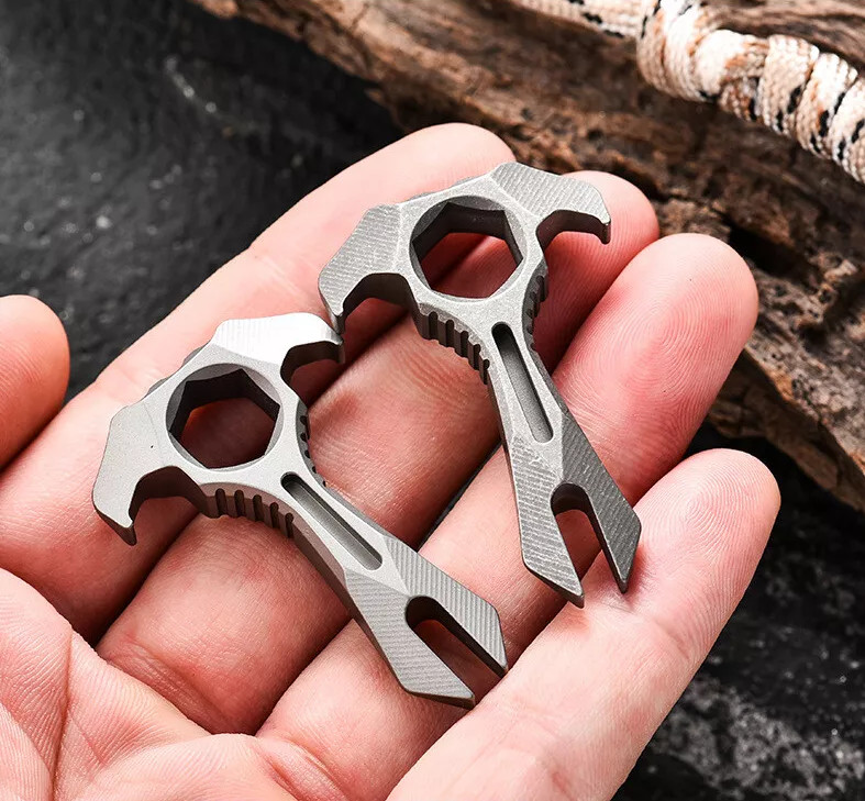 Titanium Alloy Pry Bar Crowbar Wrench Can Opener EDC Outdoor Portable Multi Tool