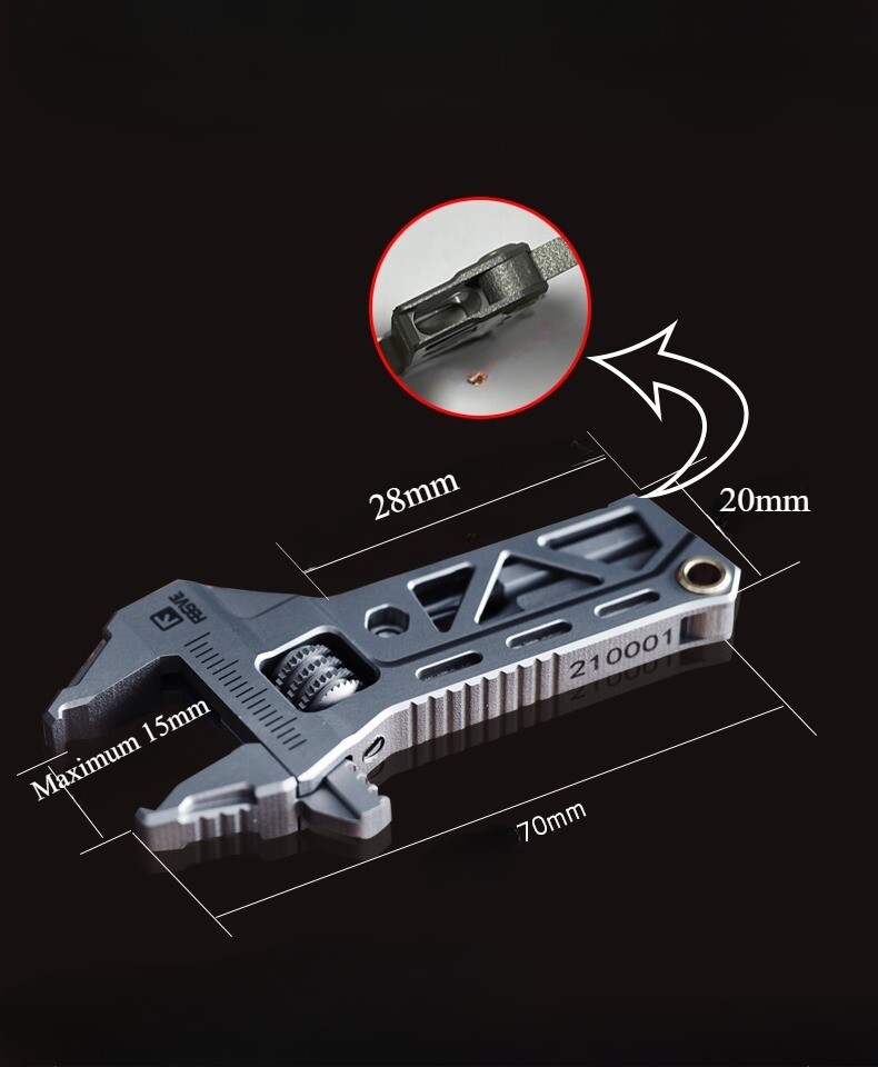 EDC Alloy Multi Tools Adjustable Wrench Pocket Outdoor Camping Keychain