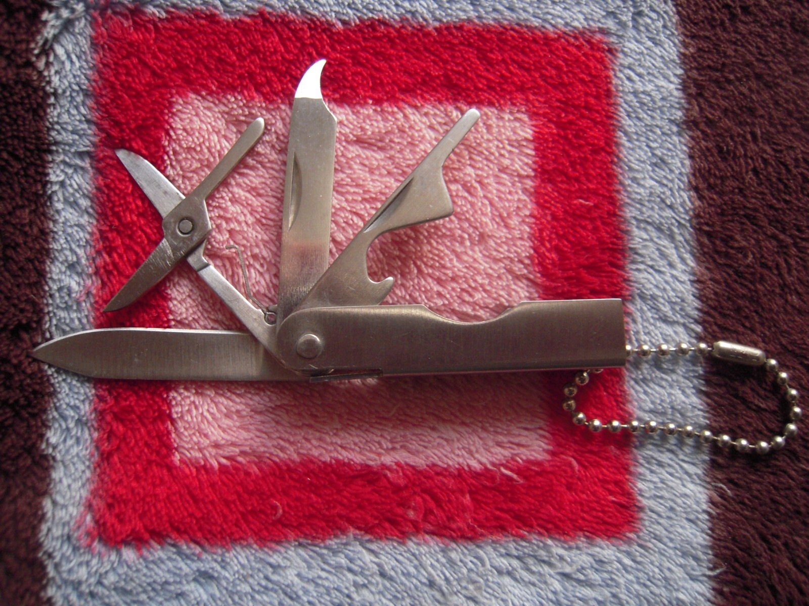 NOS WIREMOLD STAINLESS STEEL 4 IN 1 MULTITOOL & KEYCHAIN W 1.5″ KNIFE BLADE