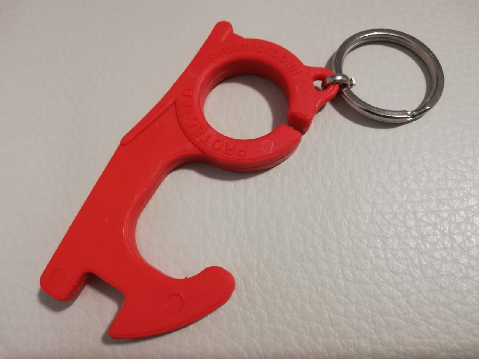 Germ Virus Free NO TOUCH Hands-Free Door Opener Key Chains ABS W/RING (RED)