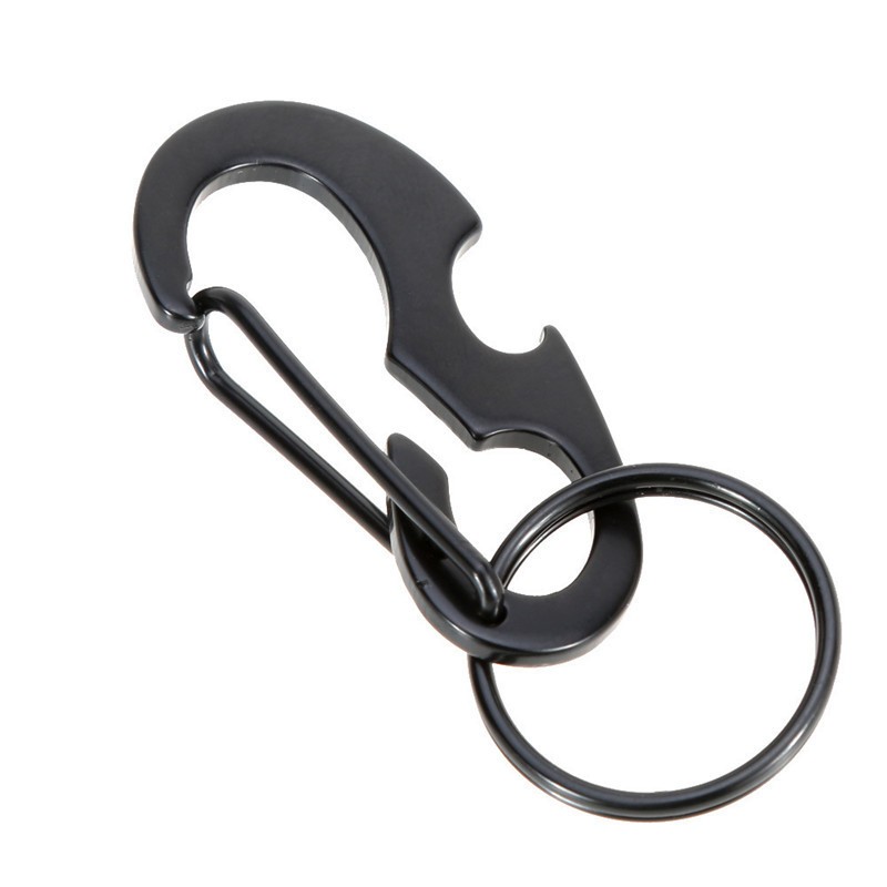 10pcs D-Ring Carabiner with Bottle Opener, EDC Spring Clip, Key Ring Gift