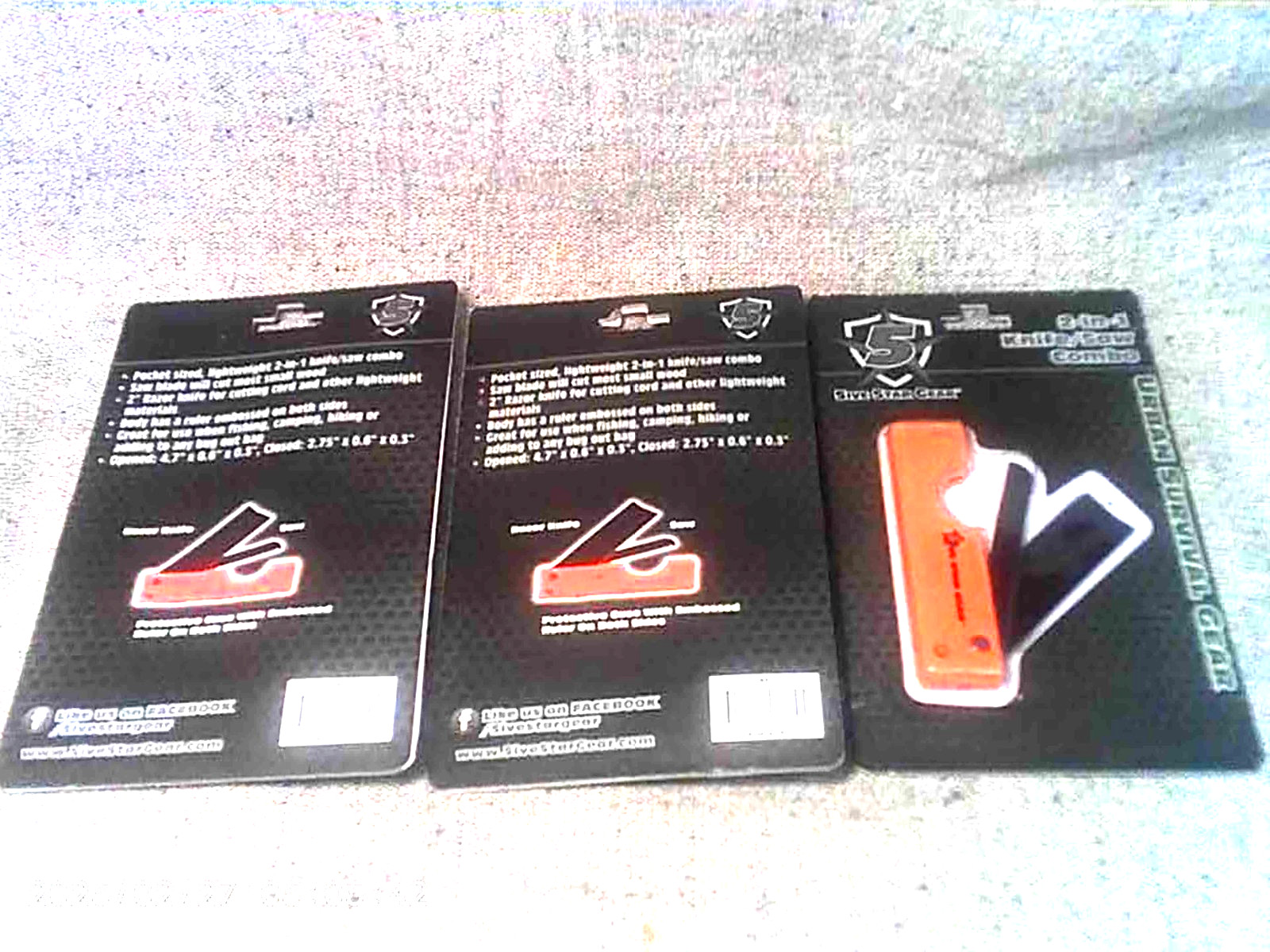 SPECIAL 2 for 1: 5IVE STAR GEAR 2-in-1 Knife/ Saw Pocket Combos Orange GREAT EDC