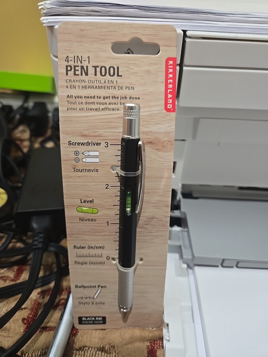 4 in 1 pen tool By Kikkerland Screwdriver , Ruler Ballpoint Pen And Leveler