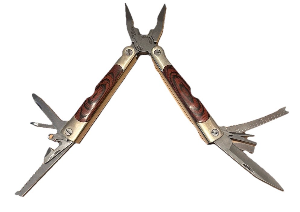 Appalachian Trail Multi-Tool 18-1 Tool – Stainless Steel Wood inlay – Sheath