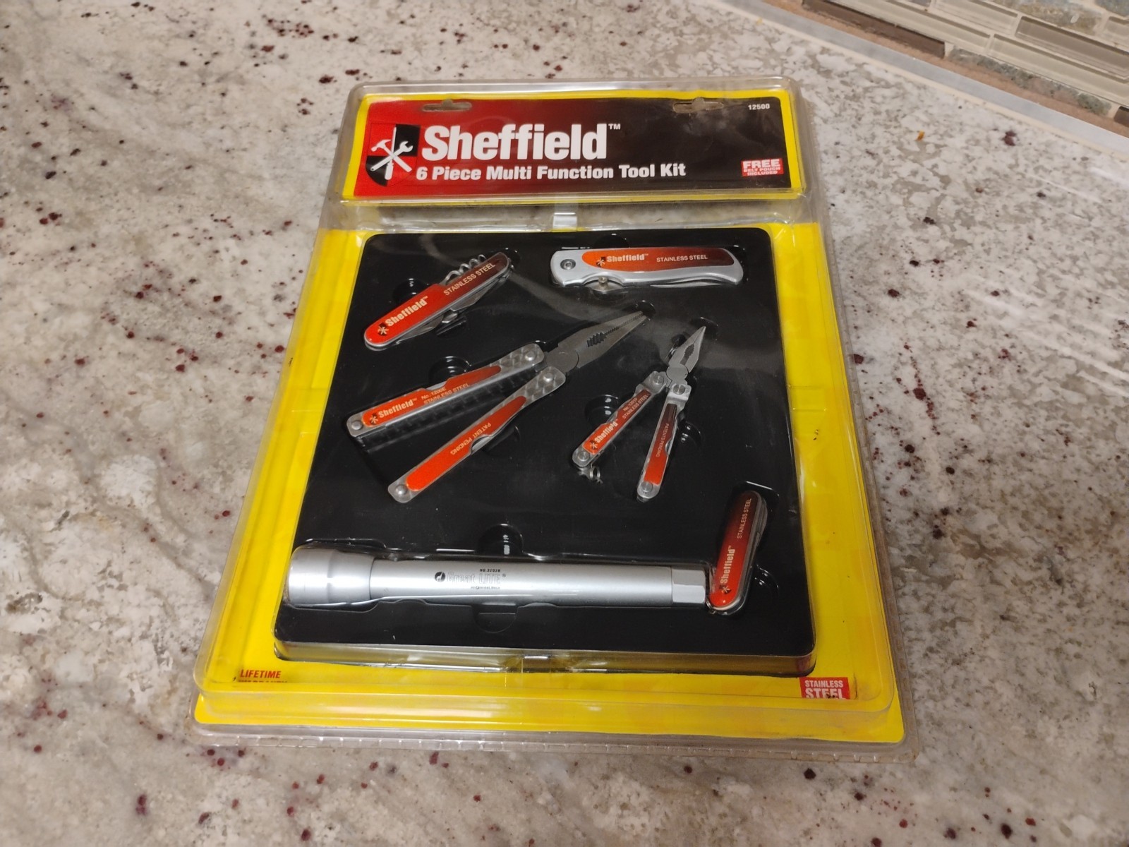 Sheffield 6 Piece Multi Function Tool Kit with Belt Pouch Included NEW IN PKG.