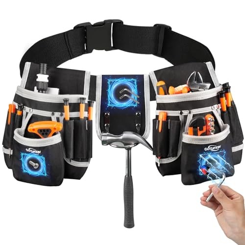 Tool Belt, Magnetic Tool Pouch with 26 Pocket Tool Belts for Men Heavy Duty Tool