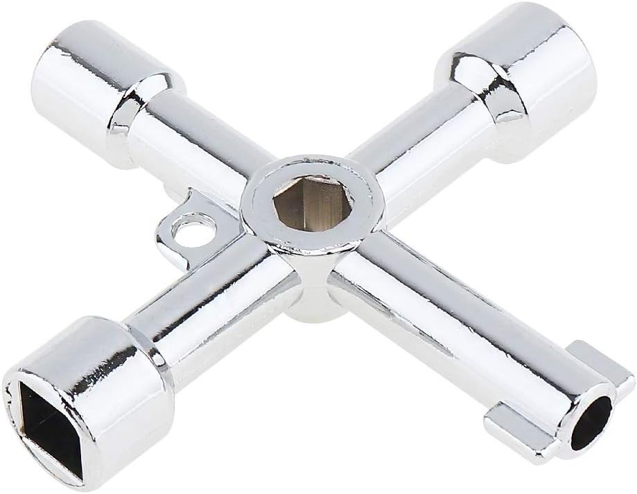 Versatile 4-Way Key Tool for Electric, Gas, and Water Cabinets – 2.83″ Size