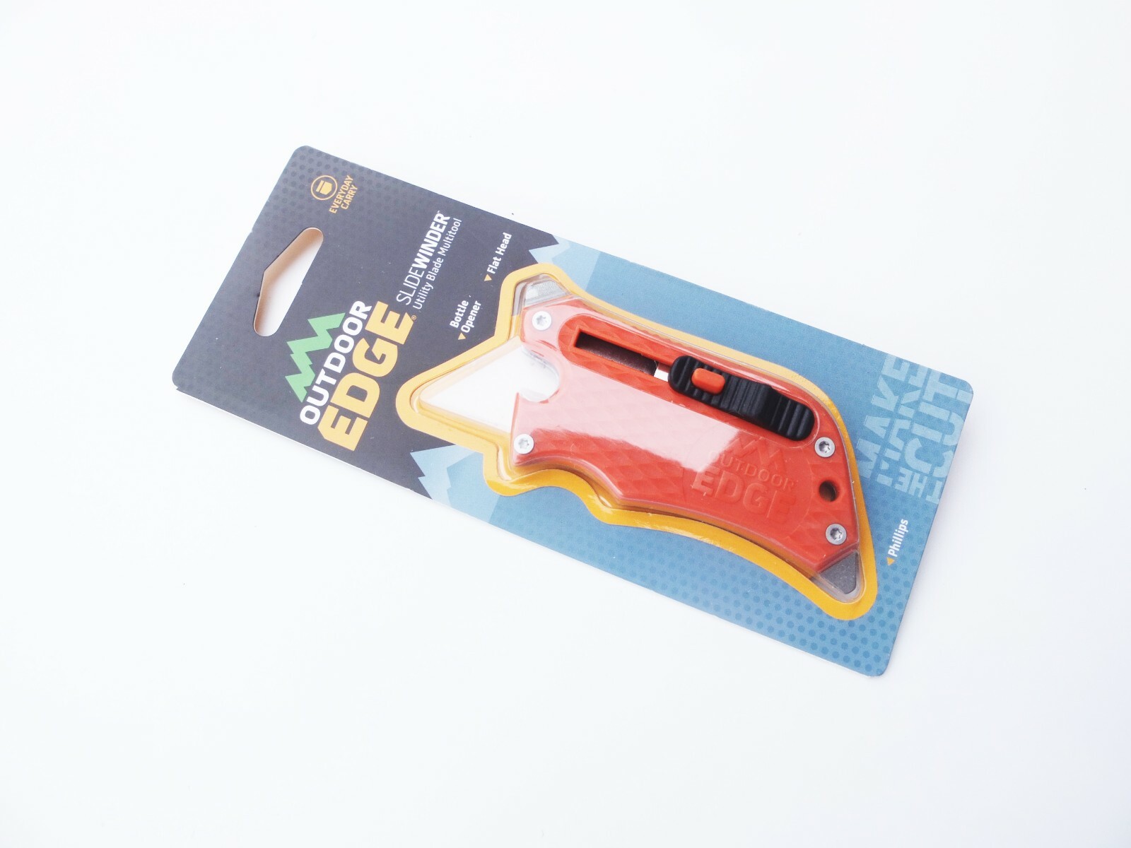 Outdoor Edge Slidewinder Utility Knife Orange Razor Blade Multi Tools
