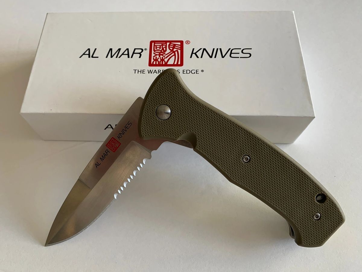 Al Mar SERE 2020 Folding Knife Combo 3.6″ 8Cr13MoV Blade Coyote FRN Handle 2215