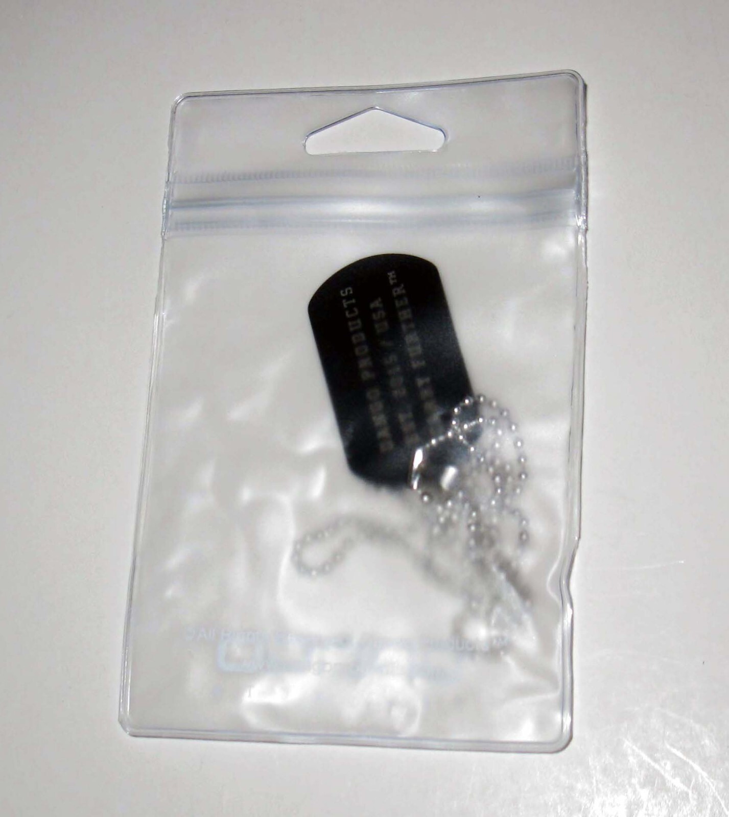NEW Dango Products USA Dog Tag With Chain Heavy Duty Black Aluminum w Chain EDC