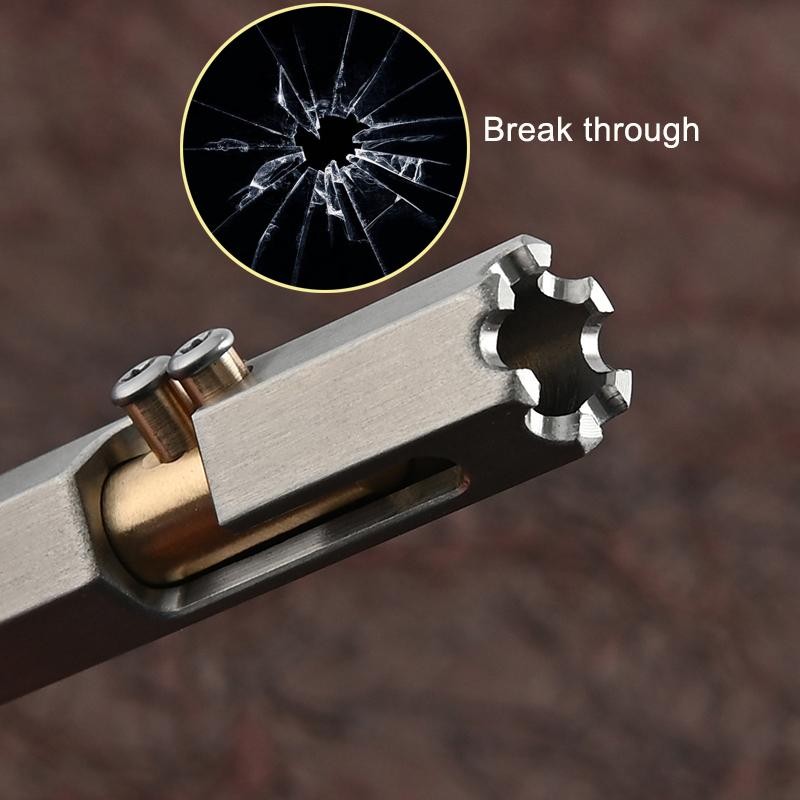 1pc Hexagonal Stainless Steel Tactical Pen Multi Tool Glass Breaker Writing Edc
