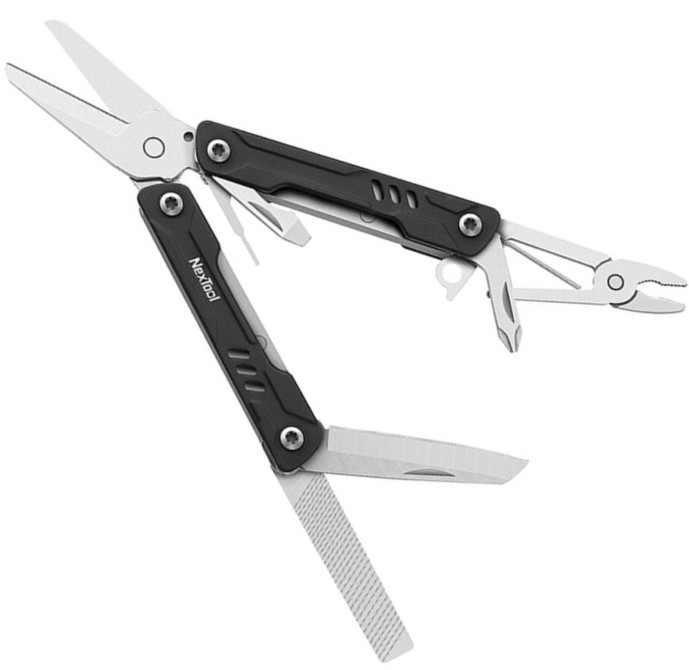 NexTool Mini Sailor Scissors MultiTool ~9 Tools With Black Aluminum Handles