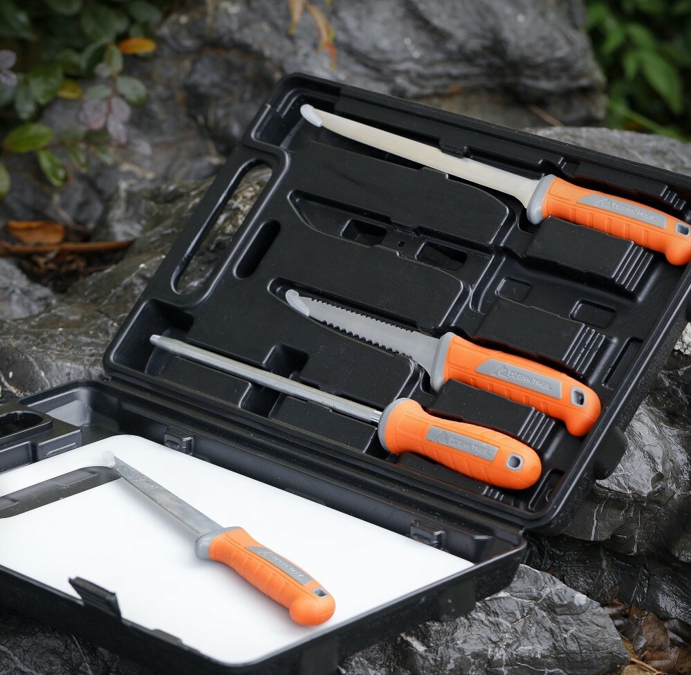 Ozark Trail 6 Piece Fish Fillet Knife Multi Set with Straight Edge Blade