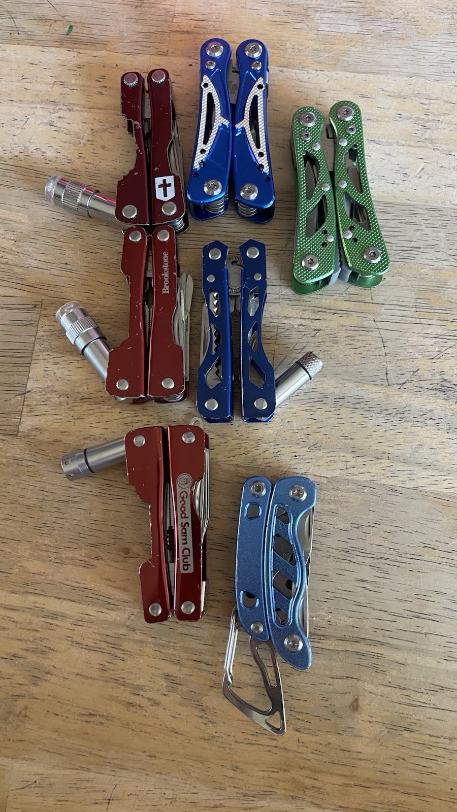 7 Anodized Mutitool Nine Total Tools w/ Aluminum Handles