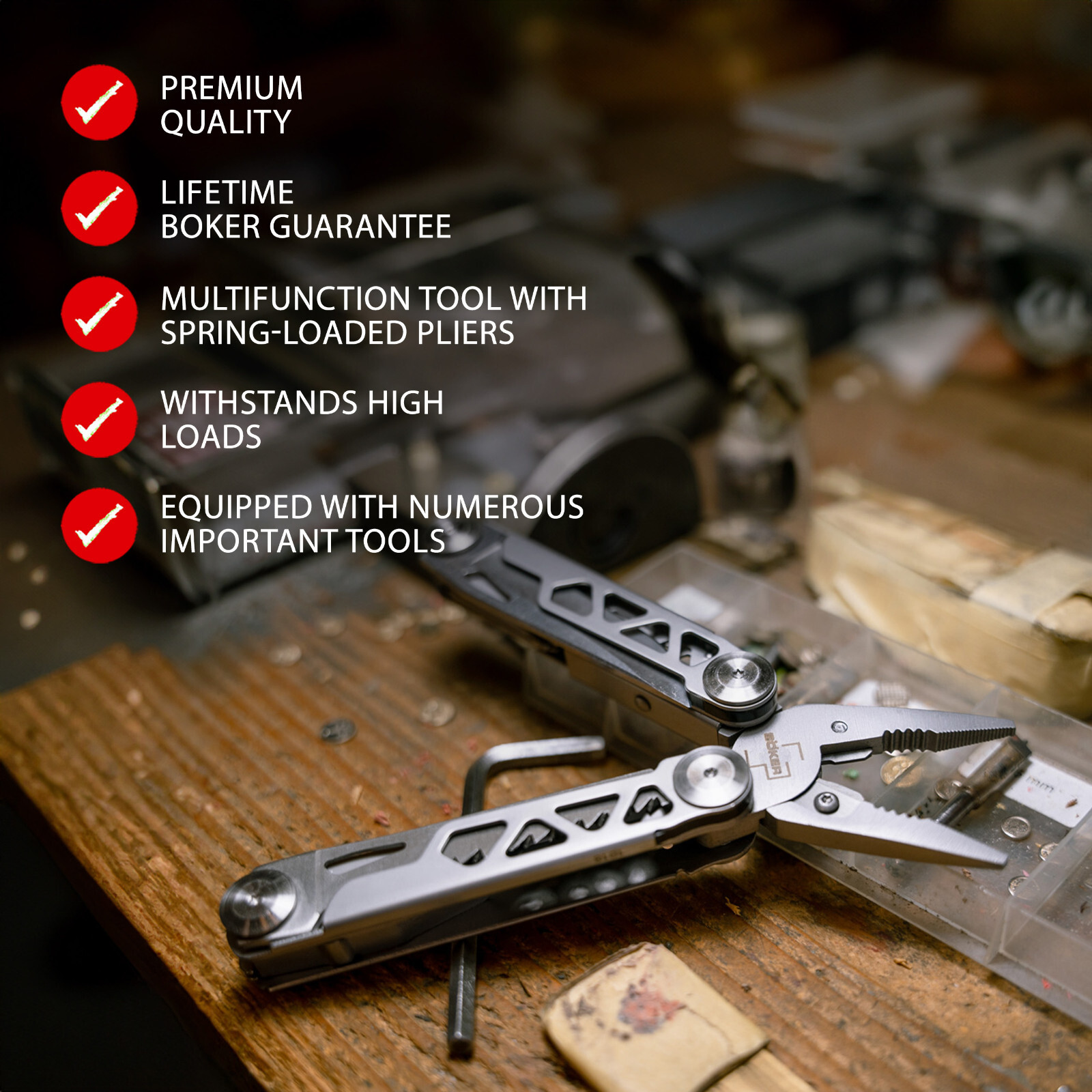 Boker Plus Specialist Pro Multitool Tool 3.07″ Blade 2Cr3 Knife Pliers ✔️09BO830