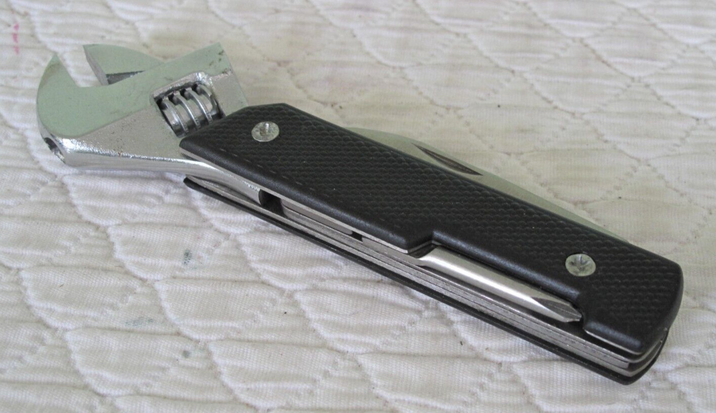 VTG Alltrade Stainless Steel 6 Multi-Tool w/Wrench & Belt Slide Case Black 6″ L
