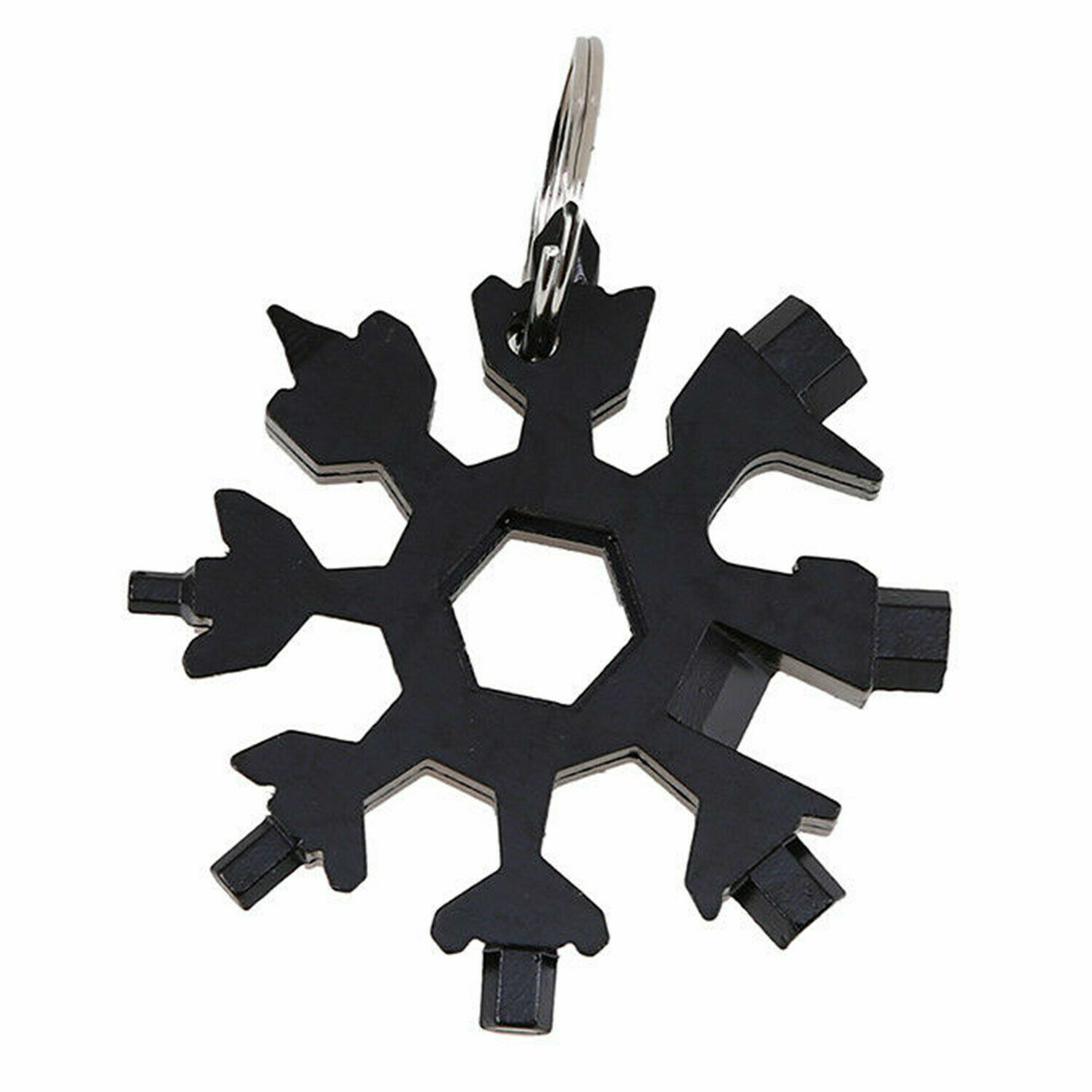 Portable Stainless Snowflake Shape Key Chain 18 In 1 Multi Tool Screwdriver New