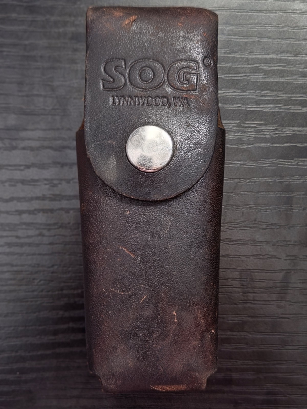 Vintage SOG PowerLock S60 Multi-Tool Patent Stamp Lynnwood WA Leather Sheath