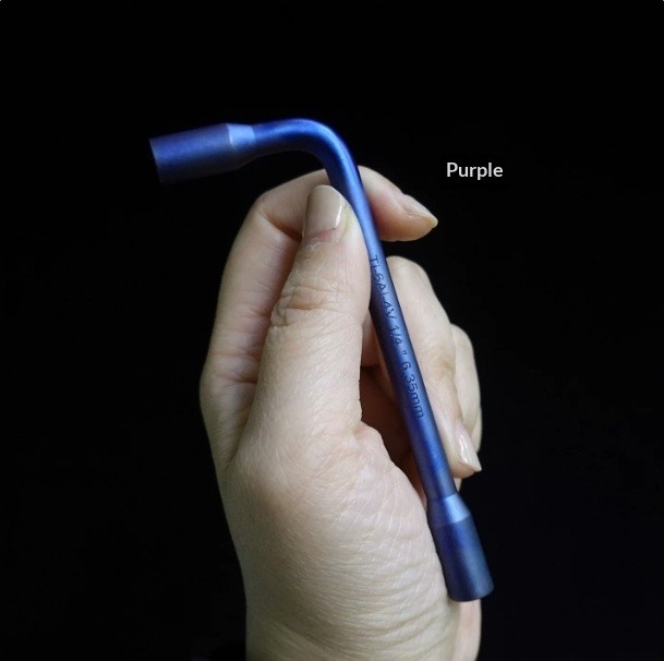 Premium TC4 Titanium Purple L Shaped Wrench Durable EDC Multi Use Pocket Hand