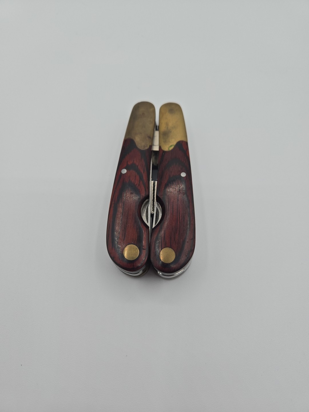 HUSKY 25 Years 25th Edition Multi Tool Camping Brass Wood Pocket Knife Pliers