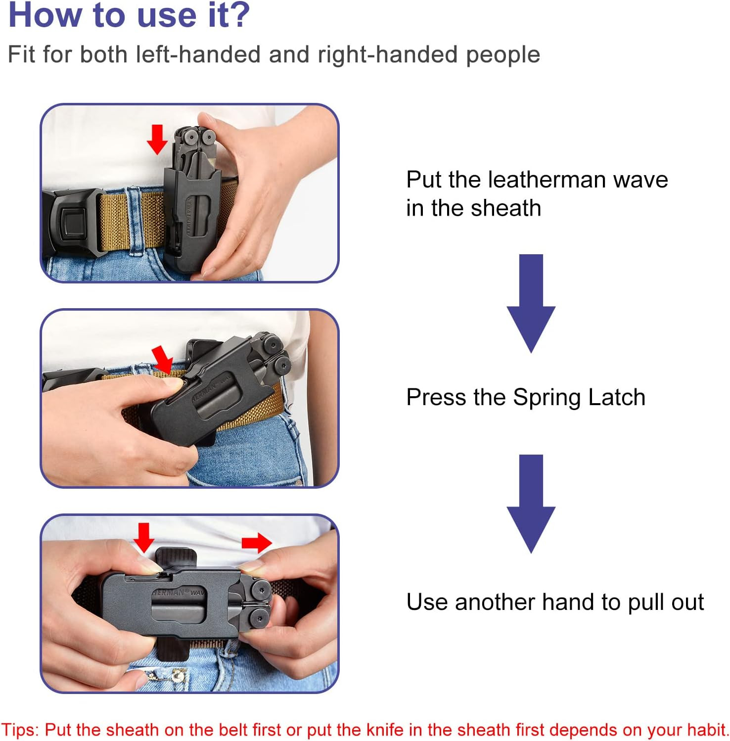 360° Rotation Sheath for LEATHERMAN Wave & Wave plus +, Wave plus Case Holder, L