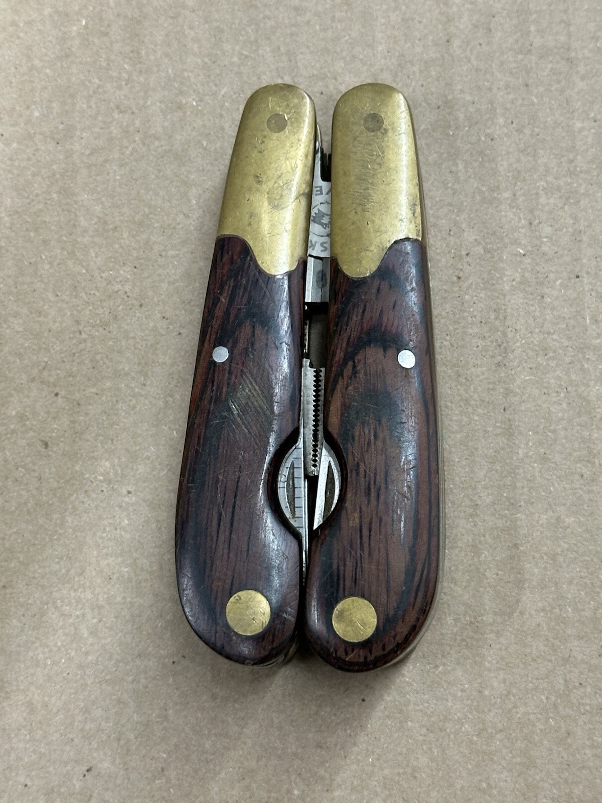 HUSKY 25 Years 25th Anniversary Limited Edition Multi-Tool Brass Wood vintage