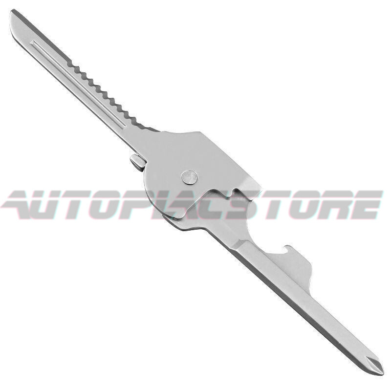 6-in-1 Utili Key Tool Keyring Keychain Multifunction Stainless Steel 1PCS