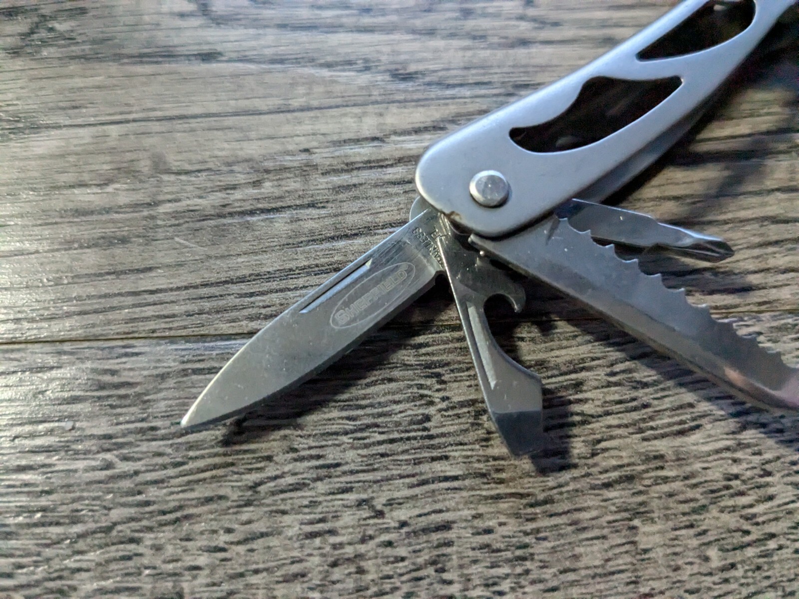 Sheffield Mini Multi Tool 9 in 1 with Sheath Knife Pliers Saw Screwdriver
