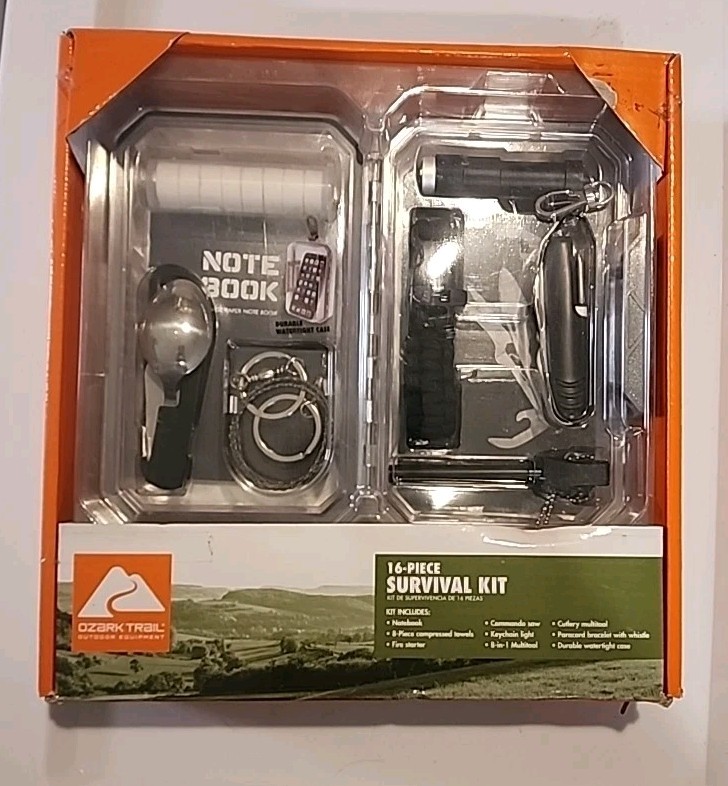 Ozark Trail Outdoor Equipment 16-Piece Survival Kit NEW IN BOX