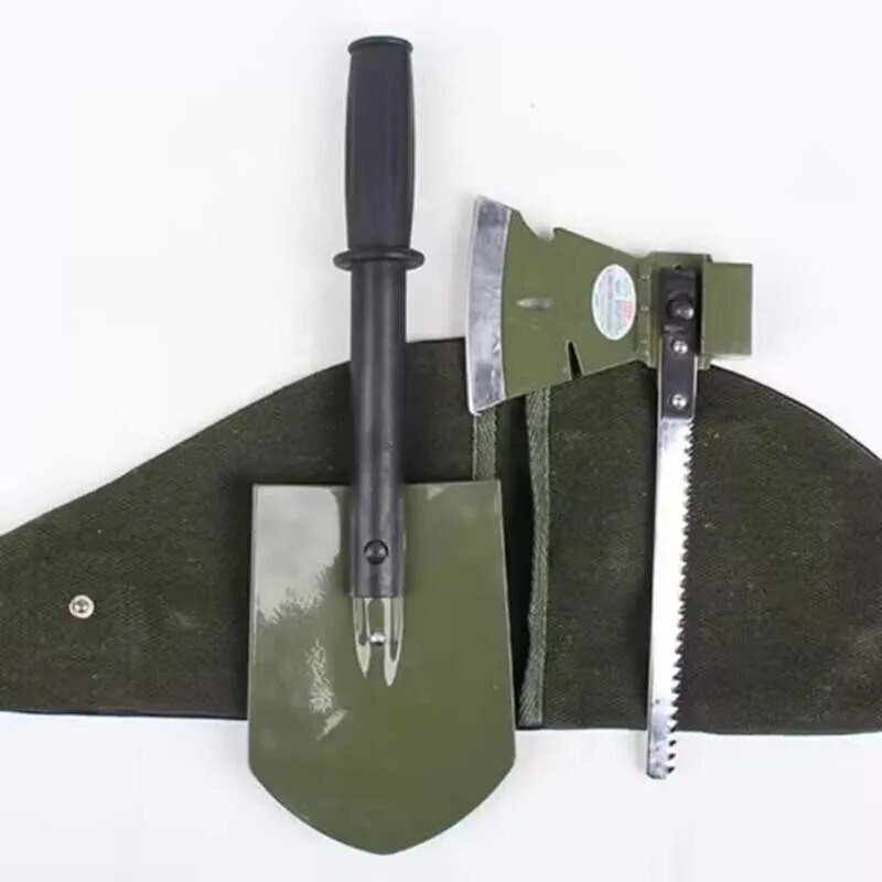 Emergency Bugout Survival Multi Tool Kit Army Shovel Military Axe Camping Saw