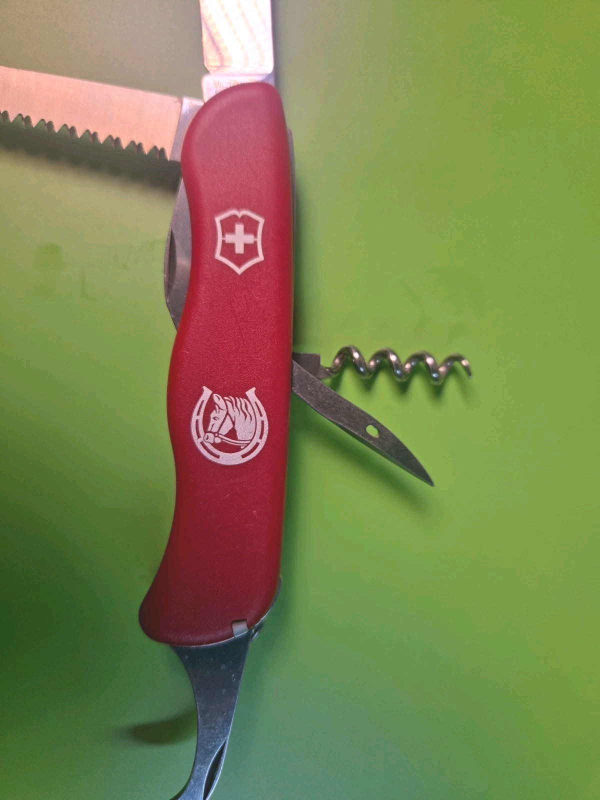 Victorinox Equestrian 111mm Swiss Army Knife – Red Horse Head Logo – Hoof Pick