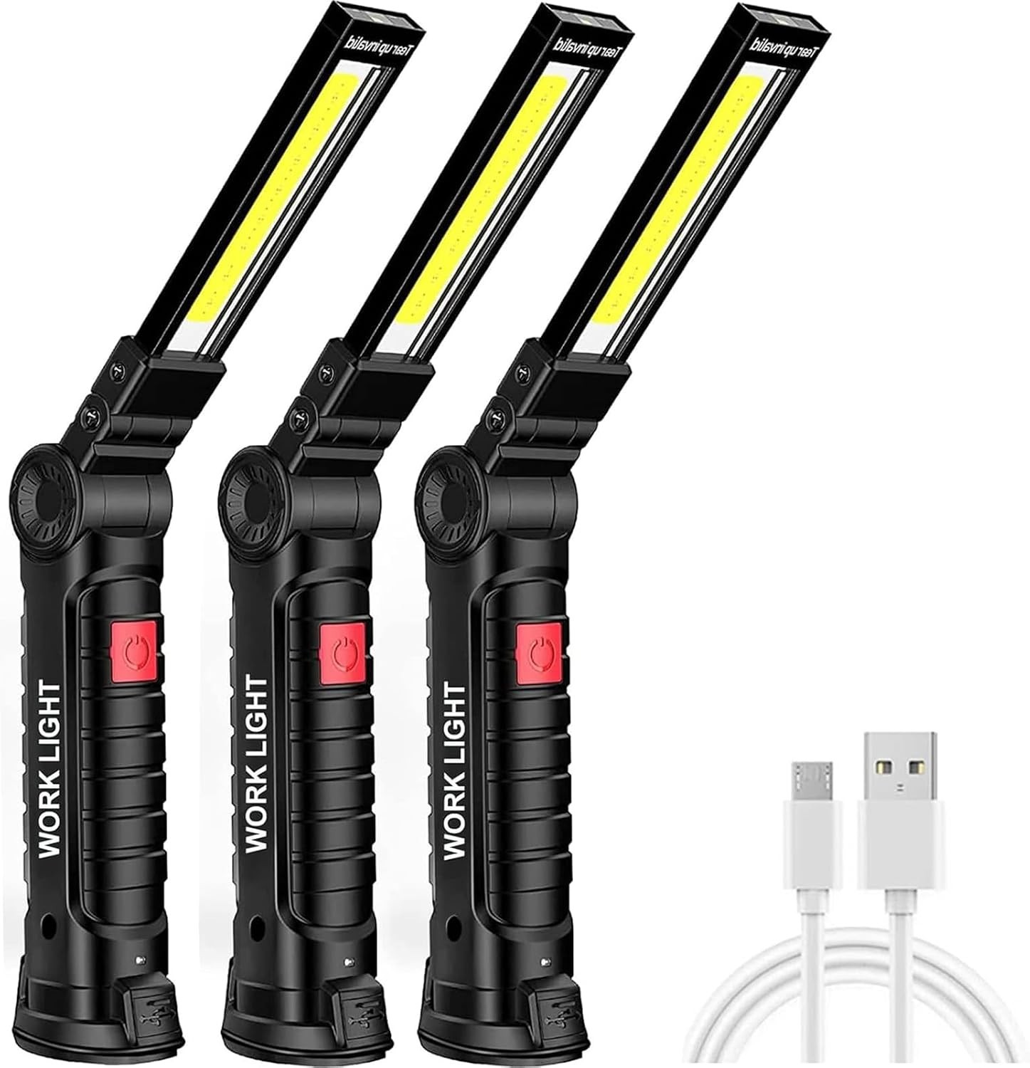 Magnetic Rechargeable Work Light with 360° Rotation & 5 Lighting Modes – 3PCS