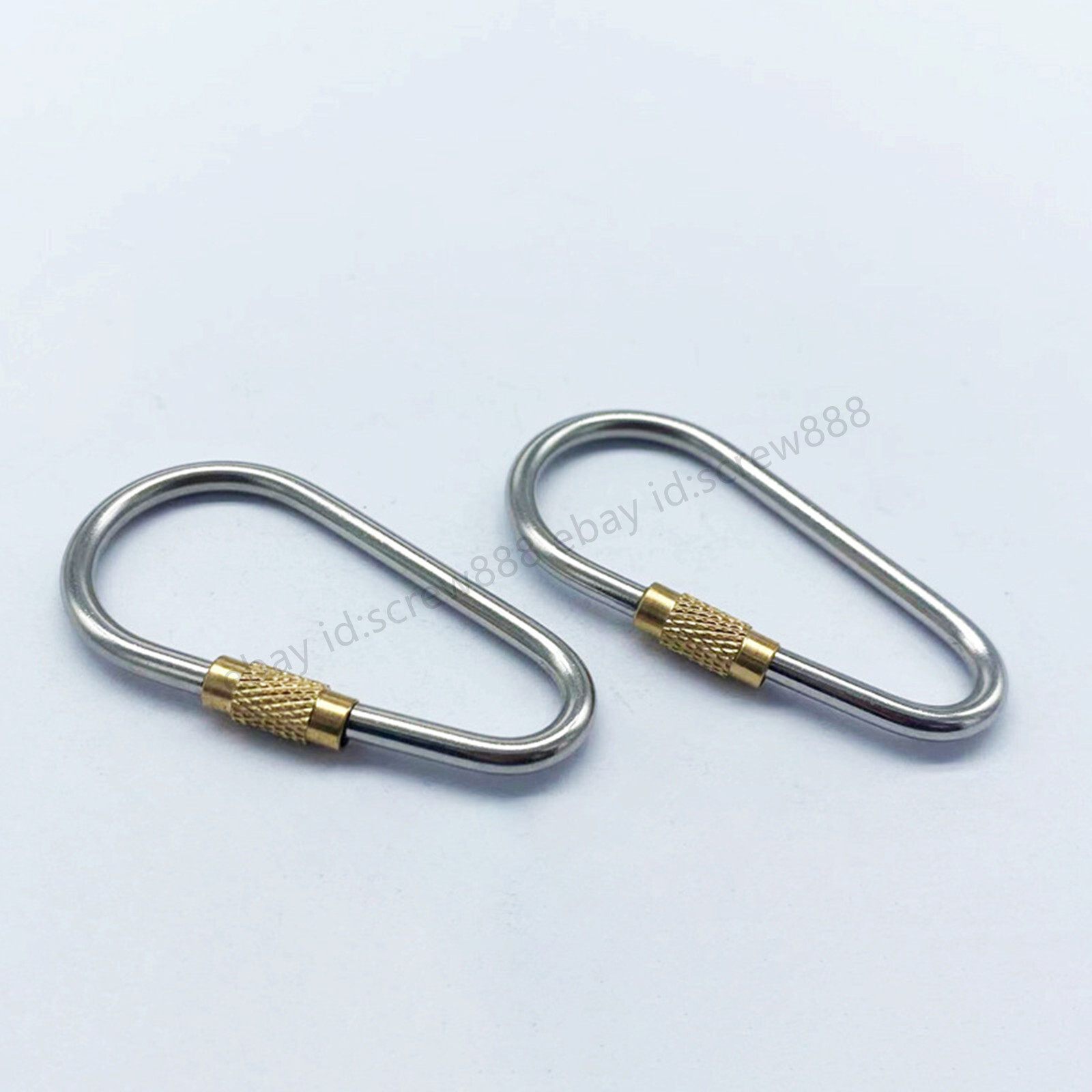 3pcs Titanium Alloy + Brass Key chain D-Ring Carabiner Clip Hook Snap Link EDC