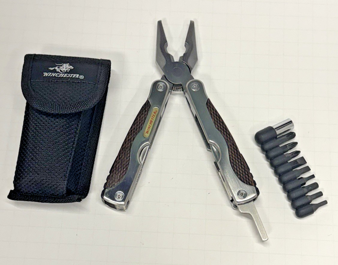 Winchester Multi Tool + Pocket Knife + 7 extensions + 8 pc accessories + Pliers