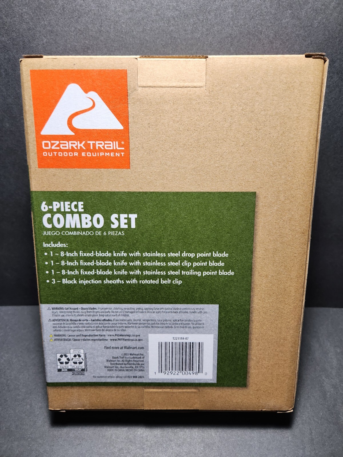 Ozark Trail 6-piece Combo Set New With Sheaths Wood Handles Stainless Steel