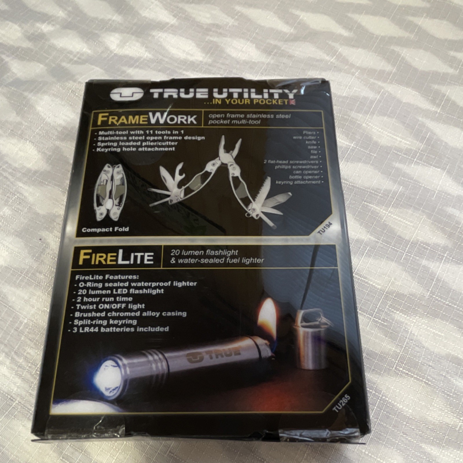True Utility Pocket Tool Set Multi-Tool 11-in-1 Stainless Steel w/ LED & Lighter