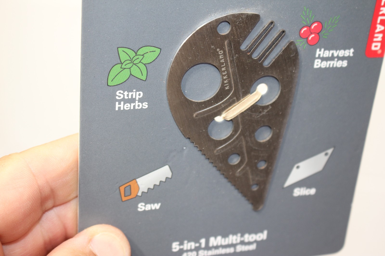 Kikkerland Leaf Foraging Tool Gardening Gathering Camping Hiking 4-in-1 Pocket
