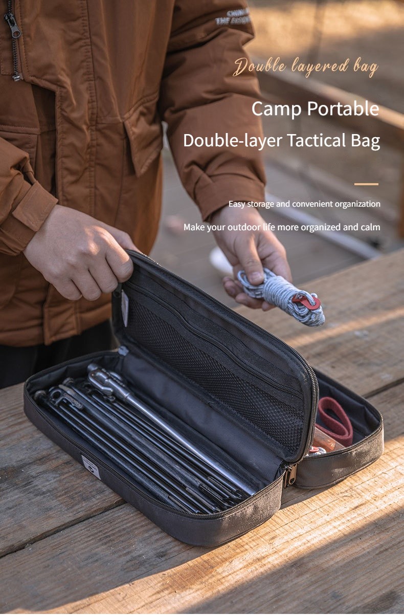 Outdoor camping double-layer thick waterproof multifunctional storage bag