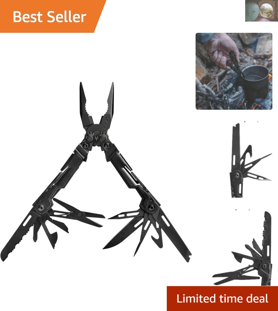 SOG PowerPint Black Mini Multi-Tool – 18 Essential Tools for Outdoor Adventures